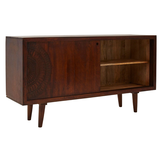 Venota Wooden Sideboard With 2 Sliding Doors In Rich Walnut