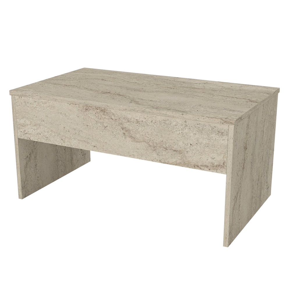 Vensaro Wooden Coffee Table With Storage In Travertine