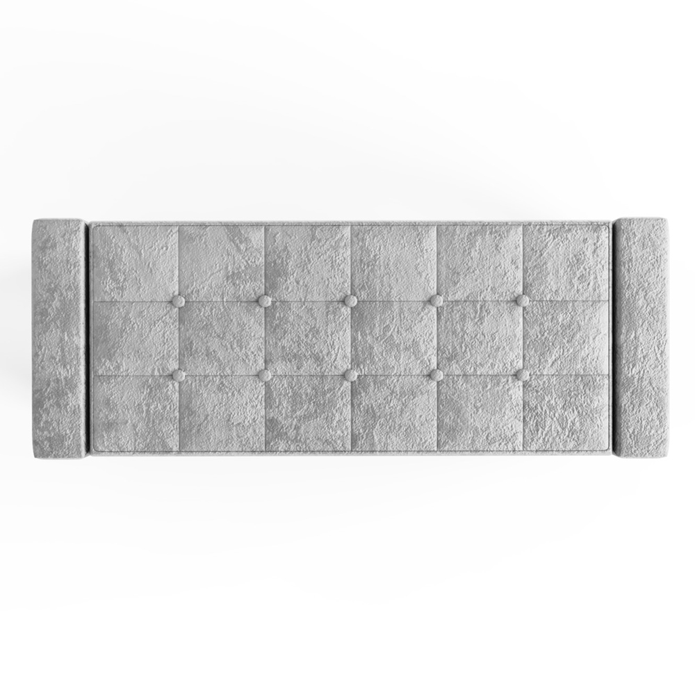 Ventnor Crushed Velvet Storage Ottoman In Grey