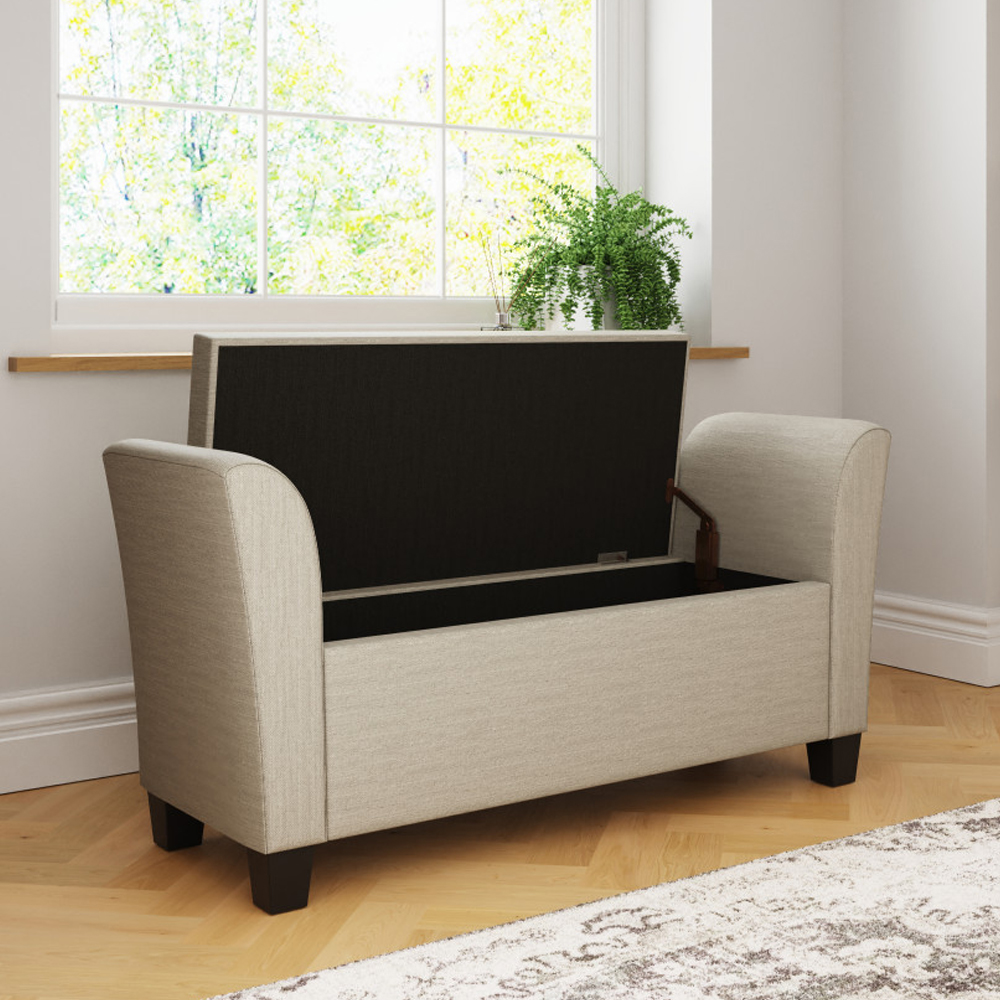 Ventnor Fabric Ottoman Storage Bench in Natural