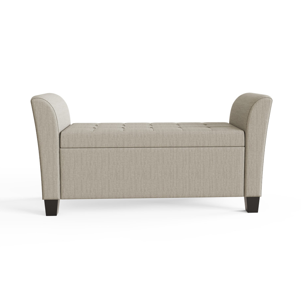 Ventnor Fabric Ottoman Storage Bench in Natural