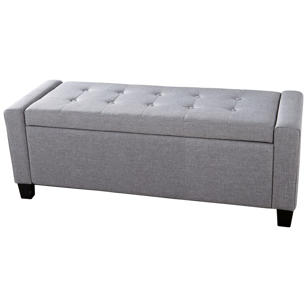 Ventnor Fabric Storage Ottoman In Grey