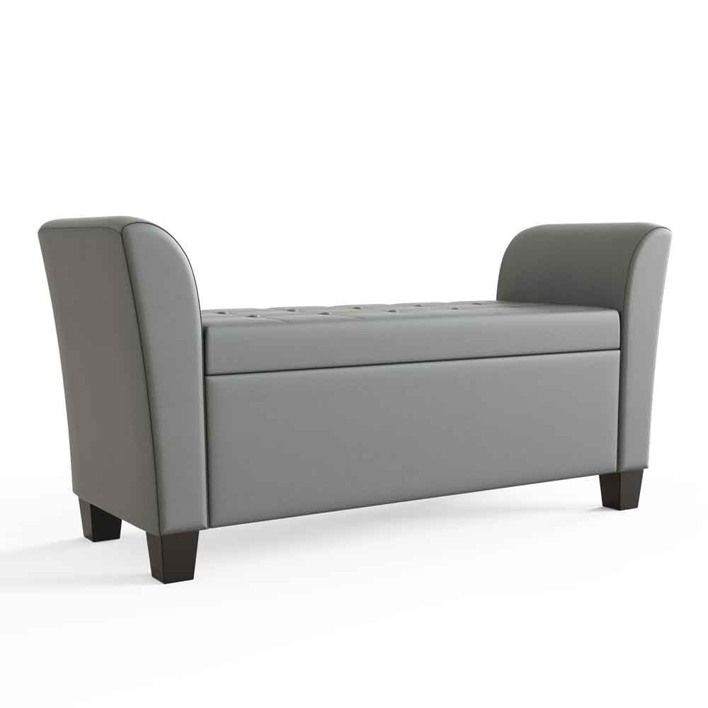 Ventnor Faux Leather Hallway Seating Bench with Storage in Grey