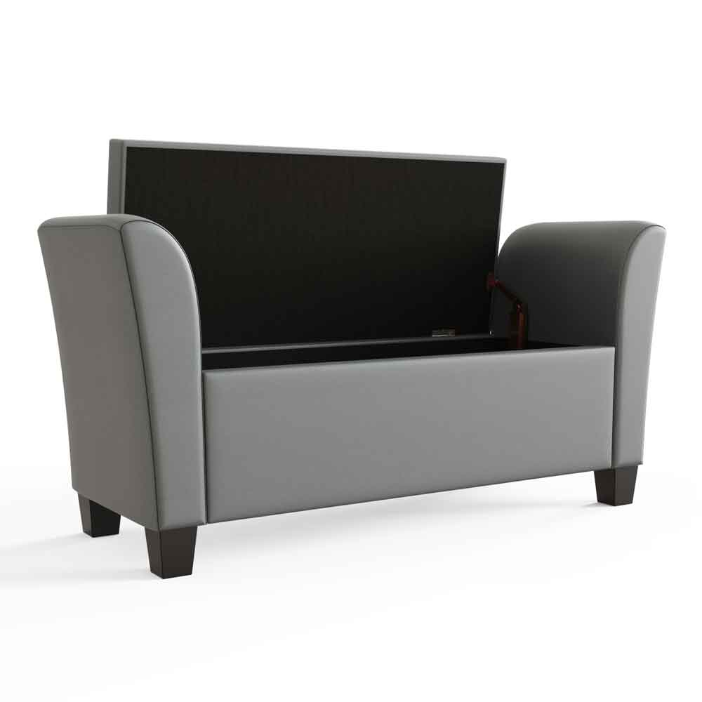Ventnor Faux Leather Hallway Seating Bench with Storage in Grey