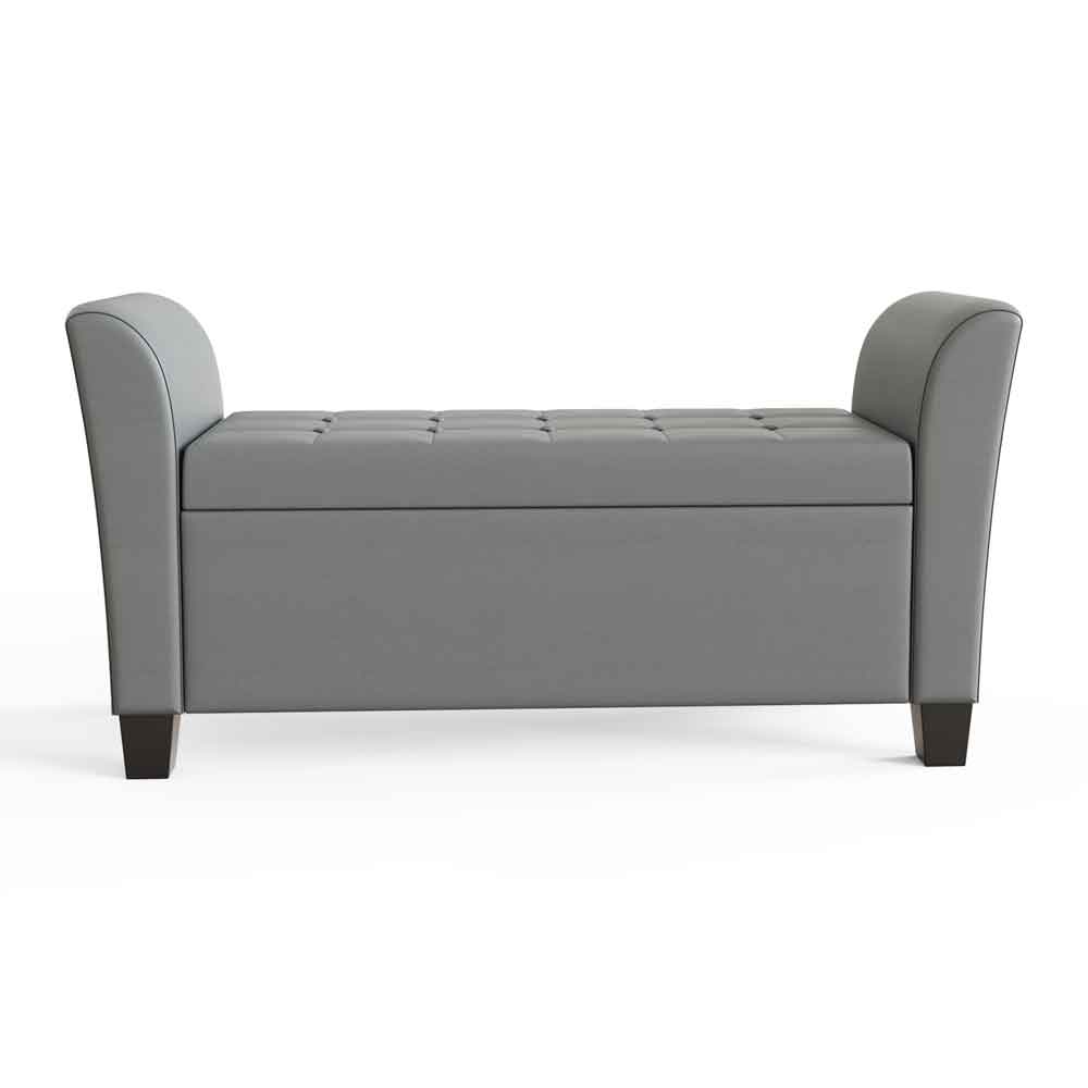 Ventnor Faux Leather Hallway Seating Bench with Storage in Grey