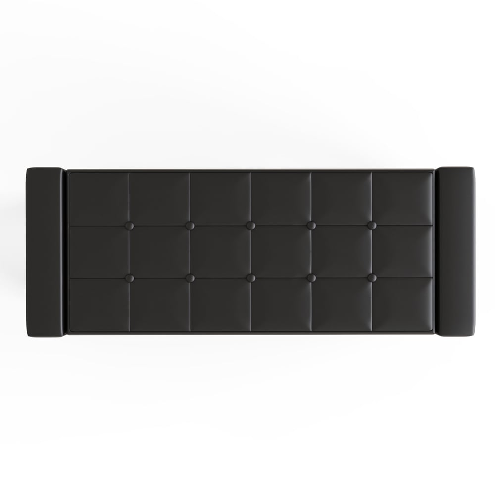 Ventnor PU Leather Storage Ottoman In Black