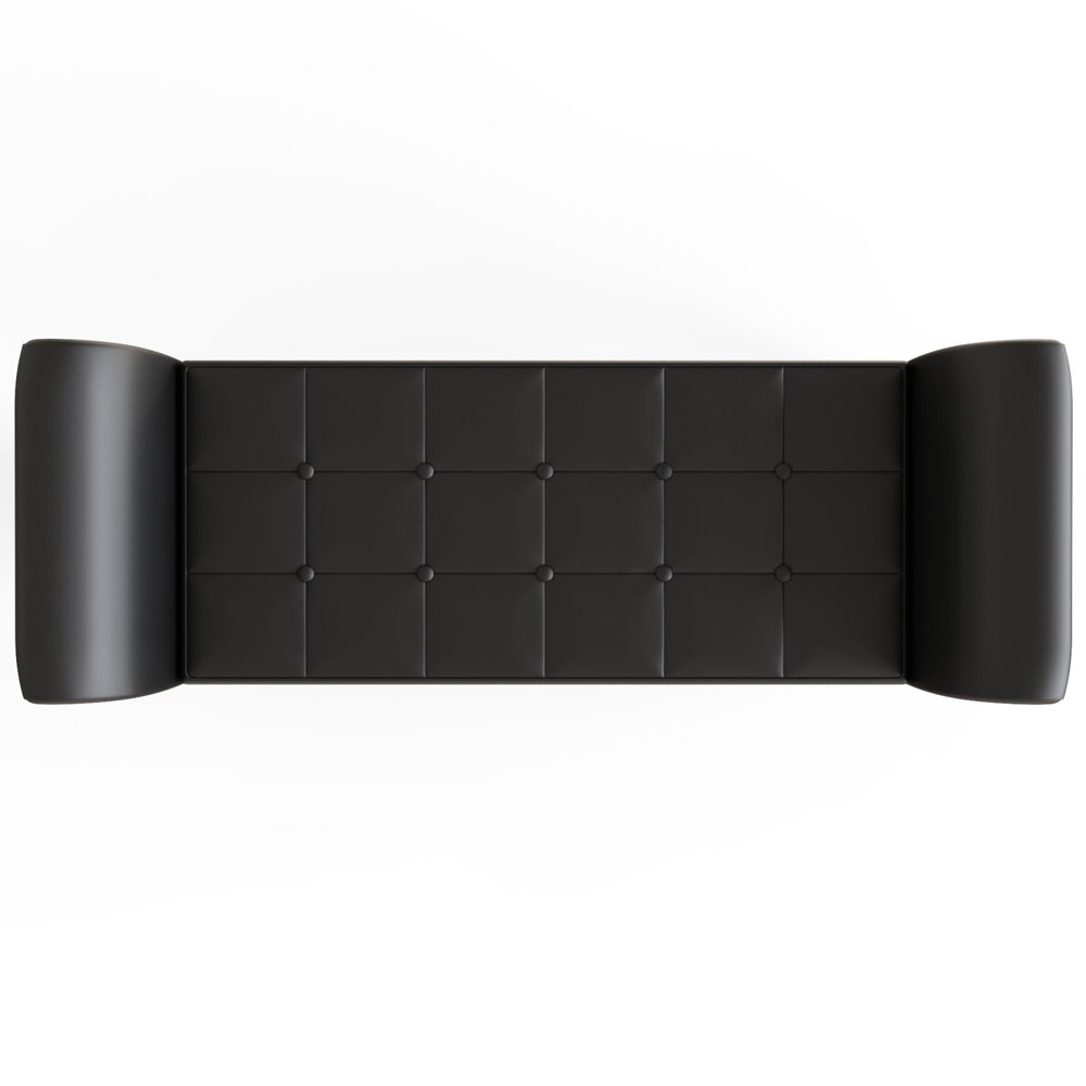 Ventnor PU Leather Storage Seating Ottoman In Black