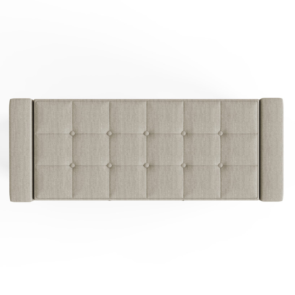 Ventnor Rectangular Fabric Ottoman Storage Bench in Natural
