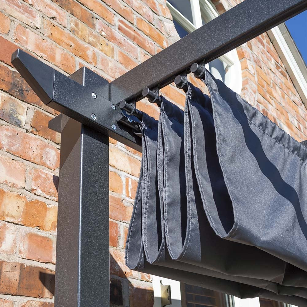 Venton Aluminium Garden Canopy In Gunmetal Grey