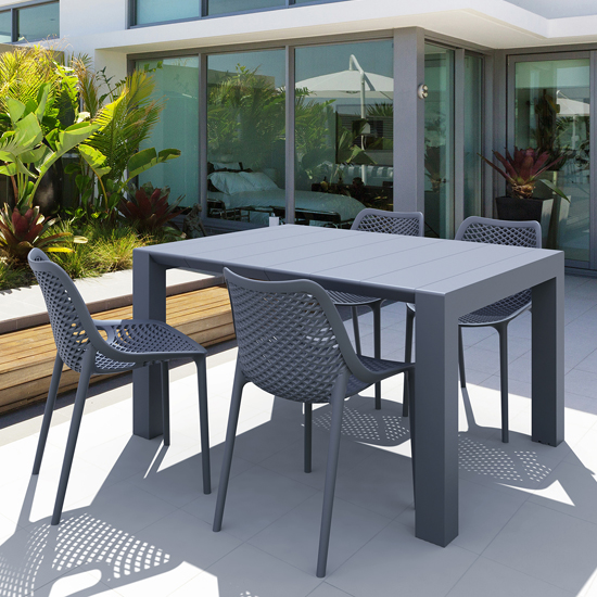 Ventsor Outdoor Extending Dining Table In Dark Grey