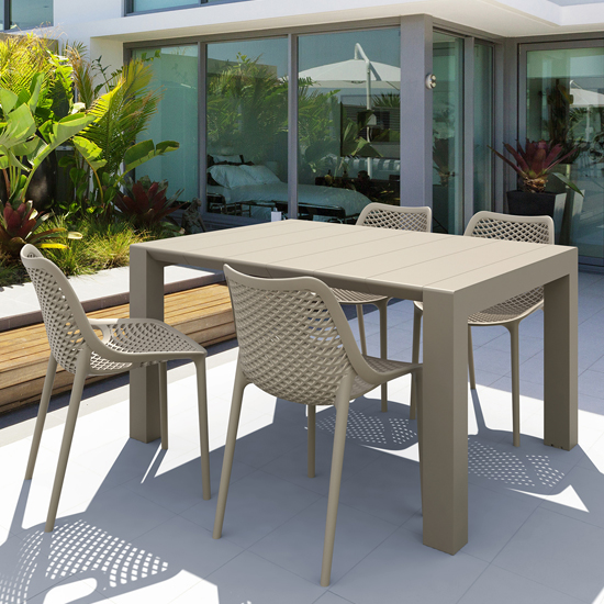 Ventsor Outdoor Extending Dining Table In Taupe_7