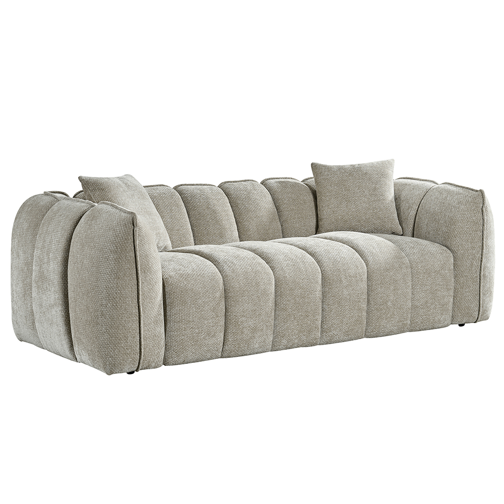 Ventura Fabric 3 Seater Sofa In Beige