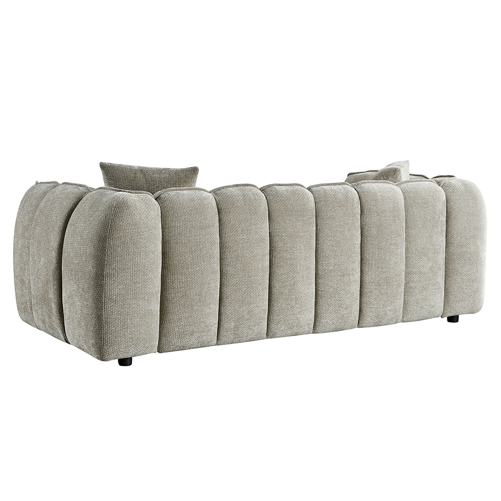Ventura Fabric 3 Seater Sofa In Beige