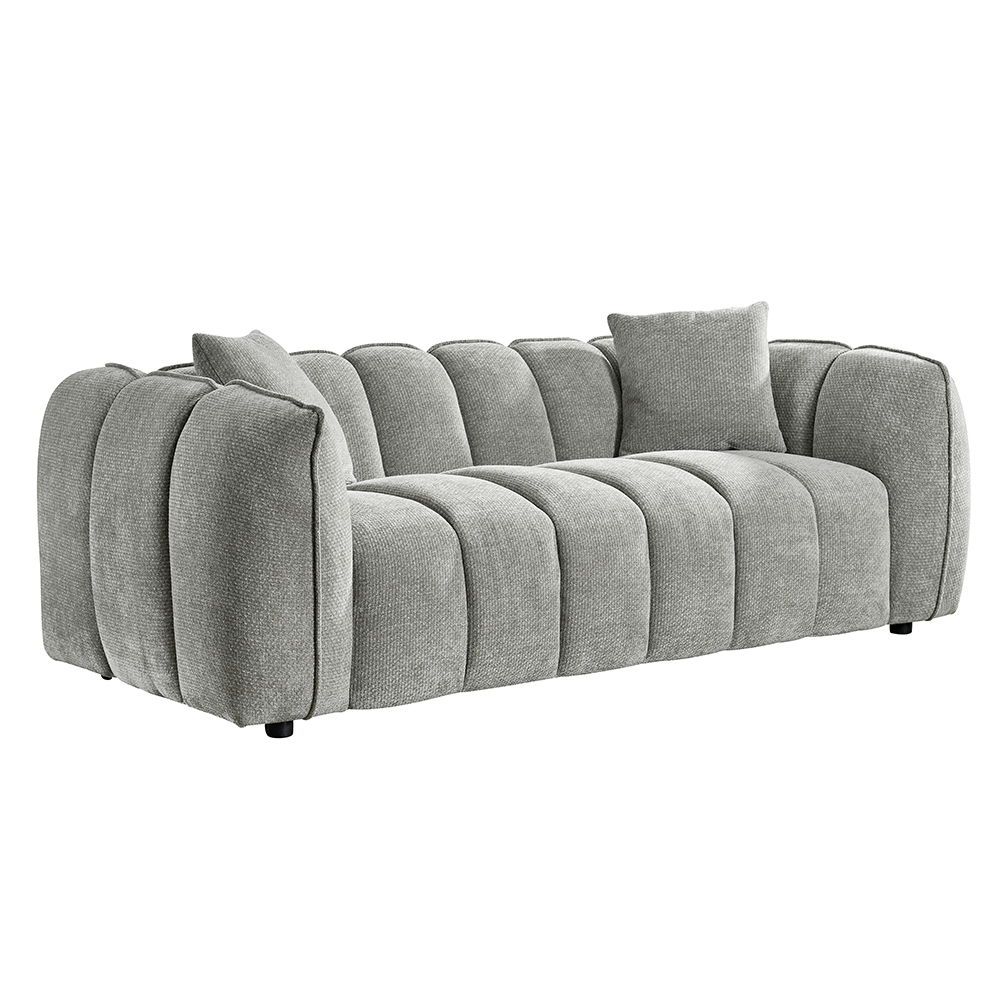 Ventura Fabric 3 Seater Sofa In Grey