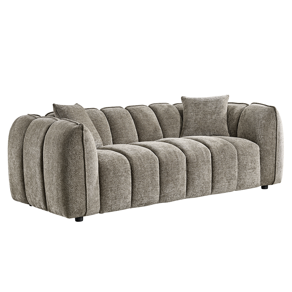 Ventura Fabric 3 Seater Sofa In Mocha