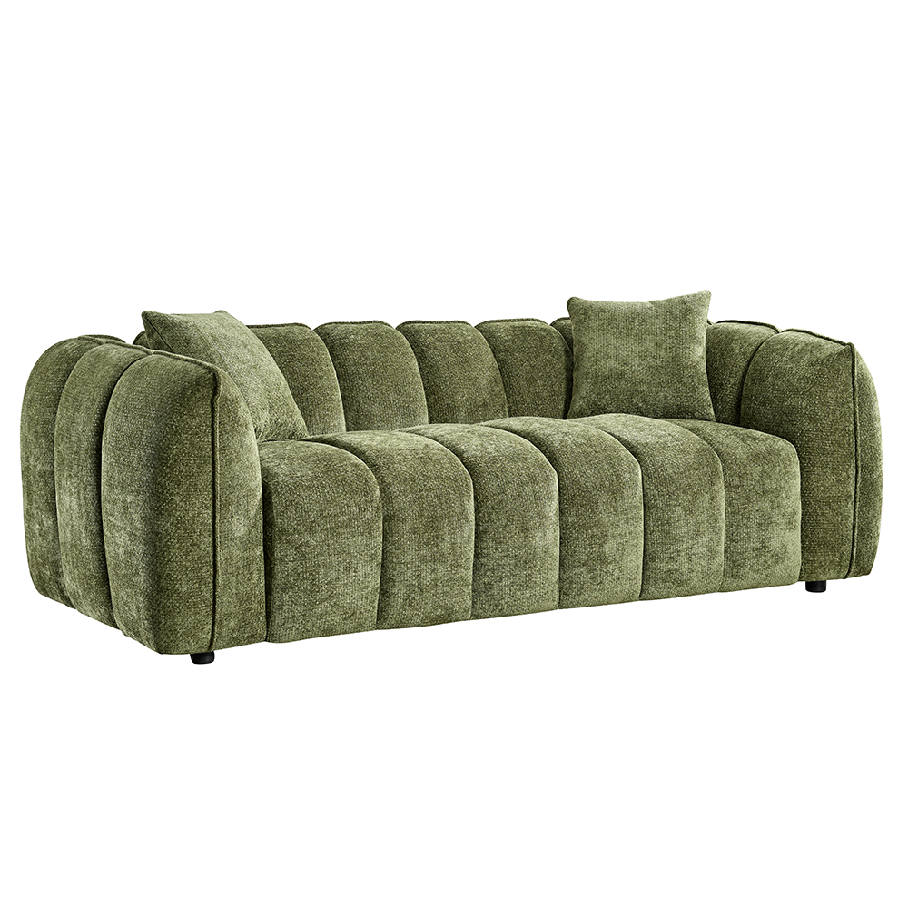 Ventura Fabric 3 Seater Sofa In Olive