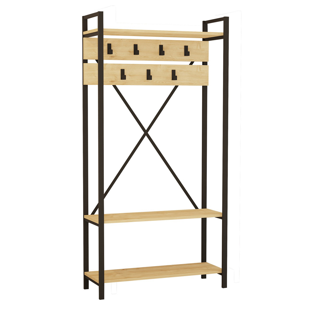 Verado Wooden Coat Stand With Metal Frame In Sapphire