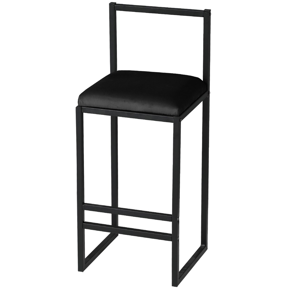 Verano Wooden Bar Table with 4 Black Stools in Walnut