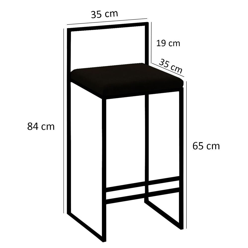 Verano Wooden Bar Table with 4 Black Stools in Walnut