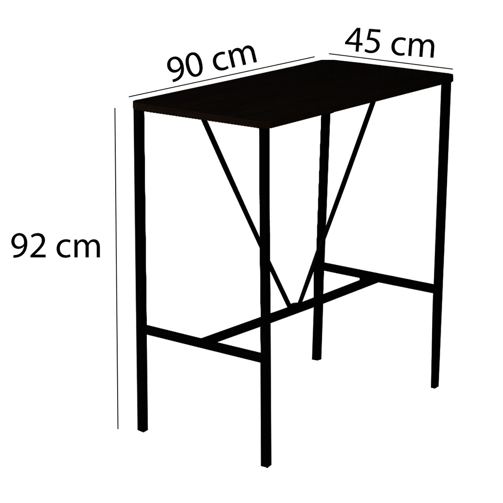 Verano Wooden Bar Table with 4 Fume Stools in Walnut