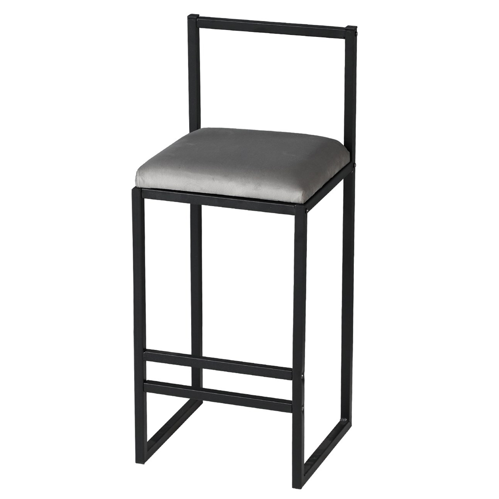 Verano Wooden Bar Table with 4 Grey Stools in Walnut