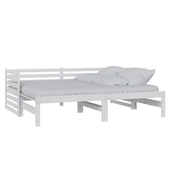 Veras Solid Pinewood Pull-Out Single Day Bed In White
