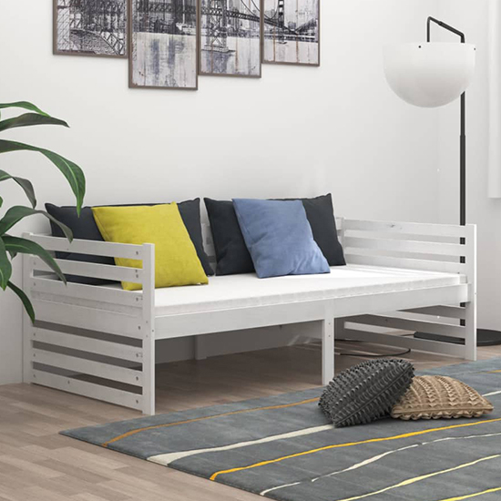 Read more about Veras solid pinewood single day bed in white