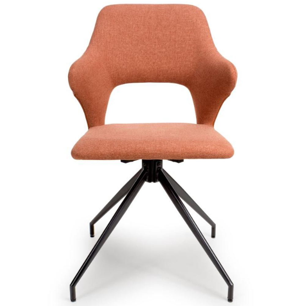 Vercelli Brick Fabric Dining Chairs In Pair
