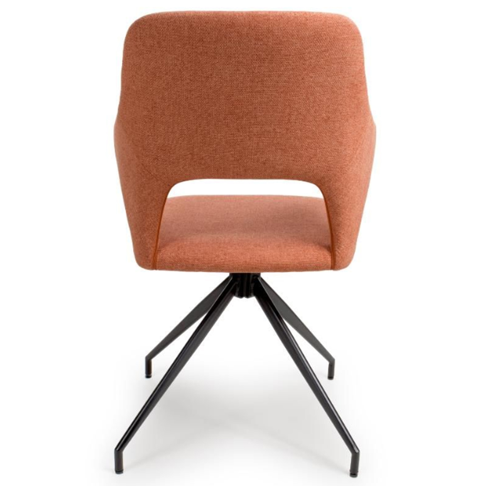 Vercelli Brick Fabric Dining Chairs In Pair