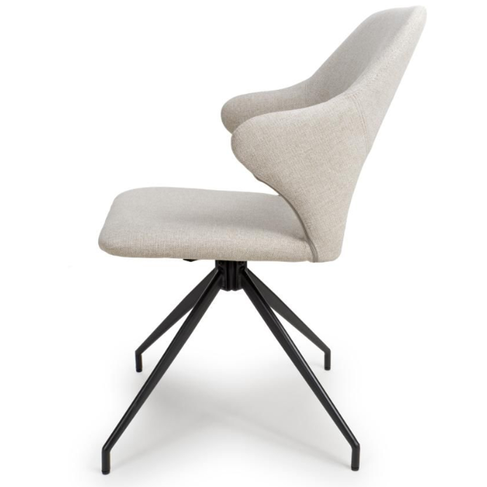 Vercelli Natural Fabric Dining Chairs In Pair