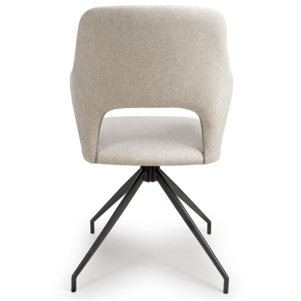 Vercelli Natural Fabric Dining Chairs In Pair