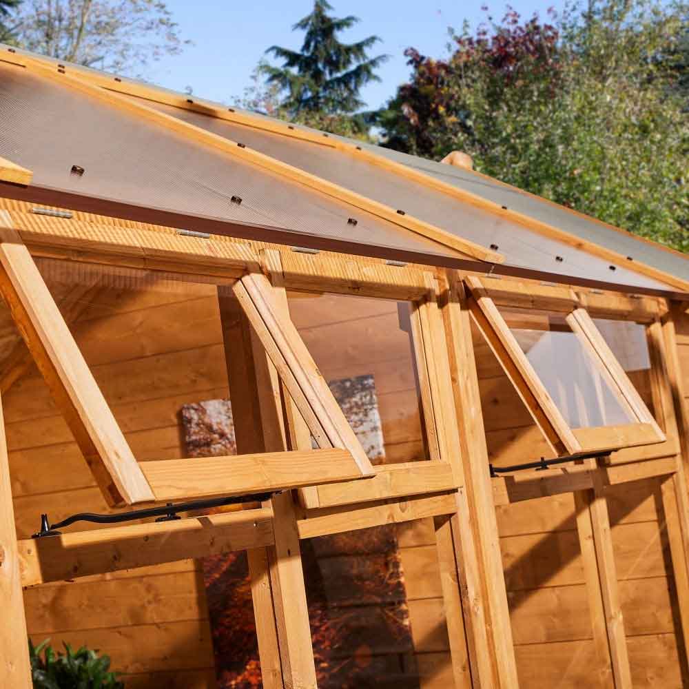 Verdant 6x12 Wooden Summerhouse with Store in Natural