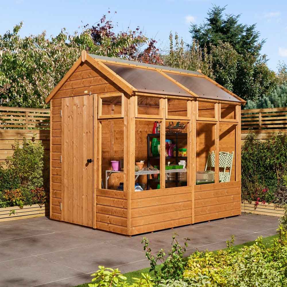 Verdant 6x8 Wooden Summerhouse in Honey Brown