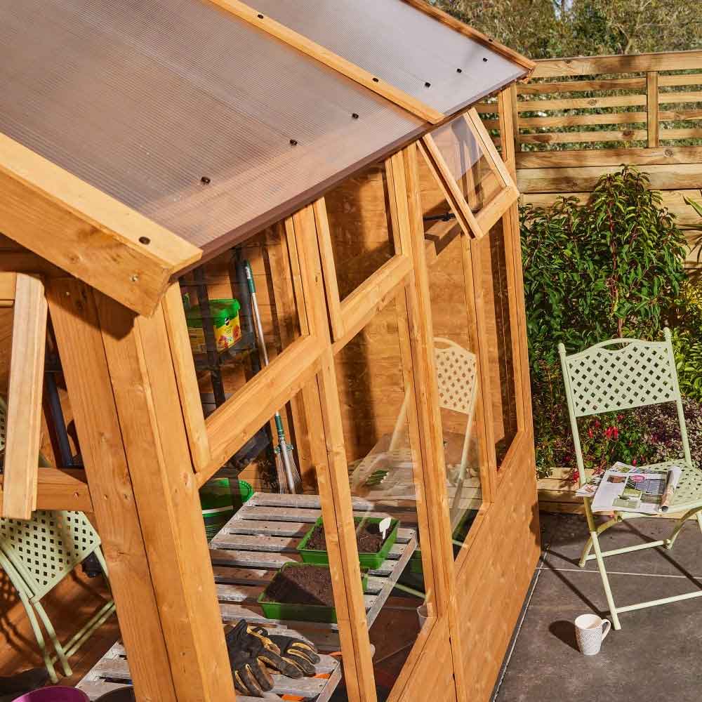 Verdant 6x8 Wooden Summerhouse in Honey Brown
