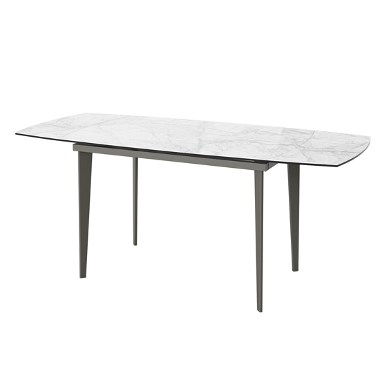 Victoria Ceramic Extending Dining Table In Light Grey