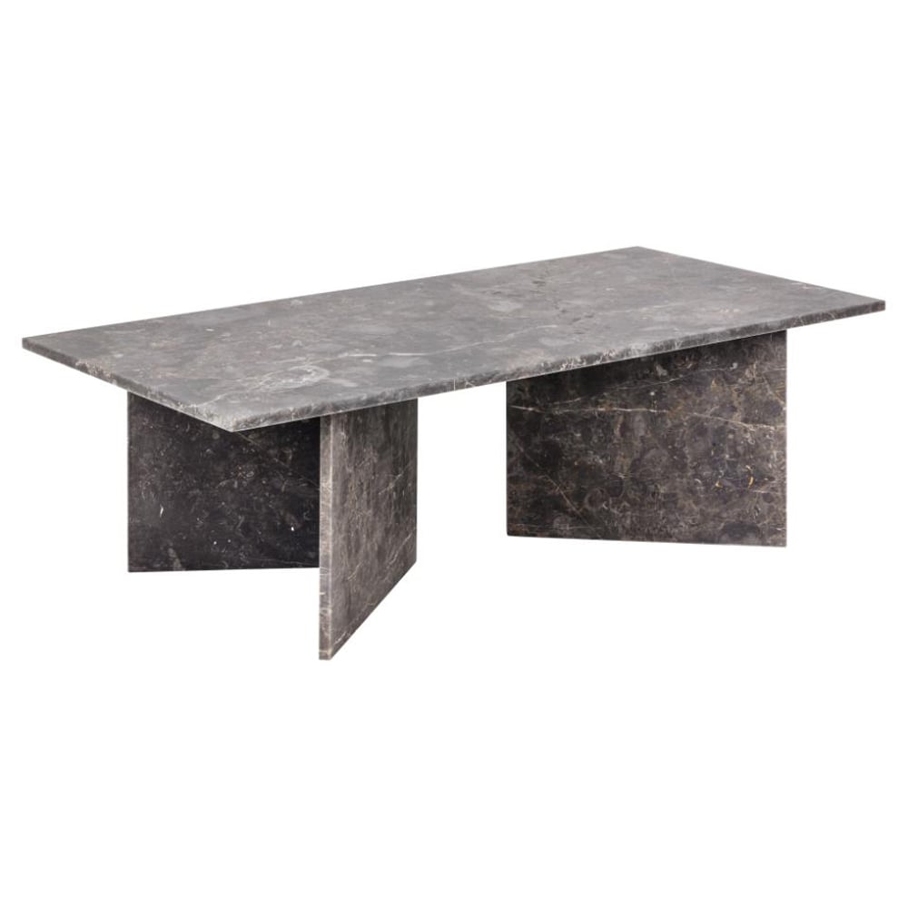 Verdun Marble Rectangular Coffee Table In Matt Marron Brown