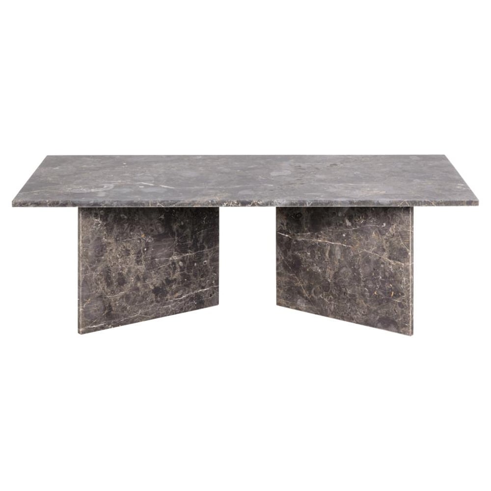 Verdun Marble Rectangular Coffee Table In Matt Marron Brown