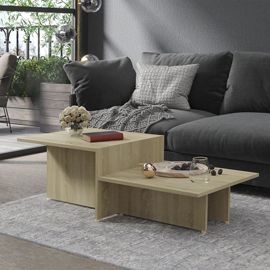 Vered Wooden Coffee Table In Sonoma Oak