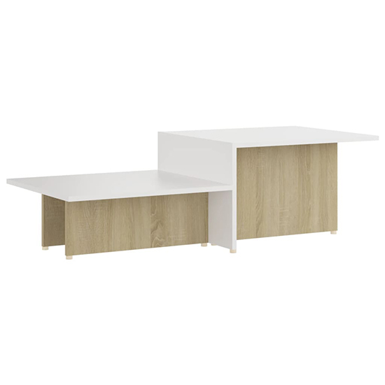 Vered Wooden Coffee Table In White And Sonoma Oak_2