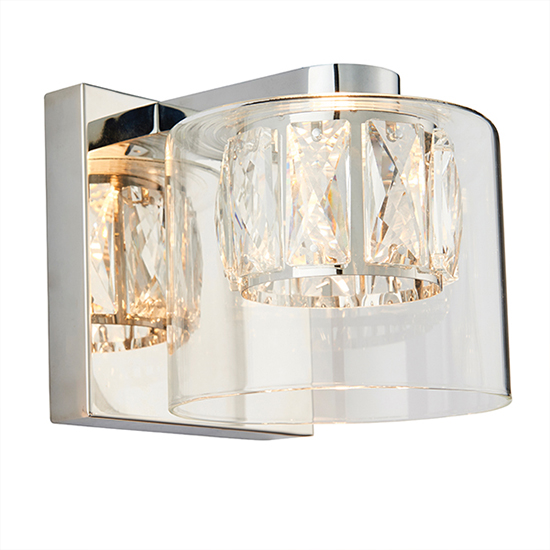 Verina Clear Glass Wall Light In Chrome
