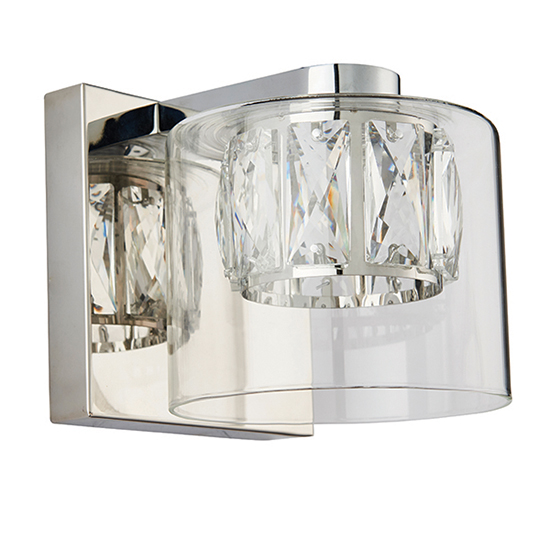 Verina Clear Glass Wall Light In Chrome