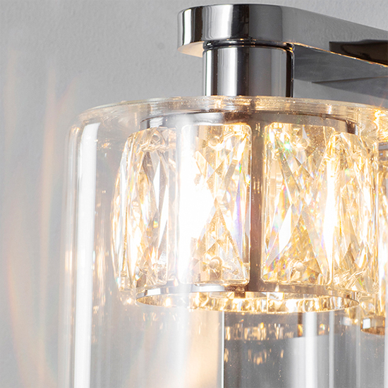Verina Clear Glass Wall Light In Chrome