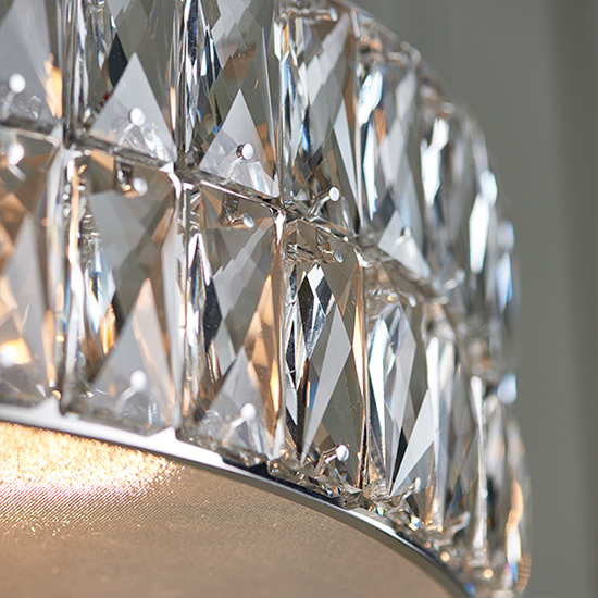 Verina LED 5 Lights Crystal Round Pendant Light In Chrome
