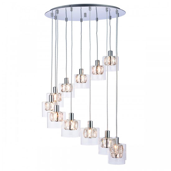 Verina Wall Hung 12 Drop Pendant Light In Clear Capsule