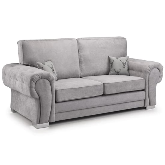 Product photograph of Verna Fullback Fabric 3 Seater Sofa In Grey from Furniture in Fashion