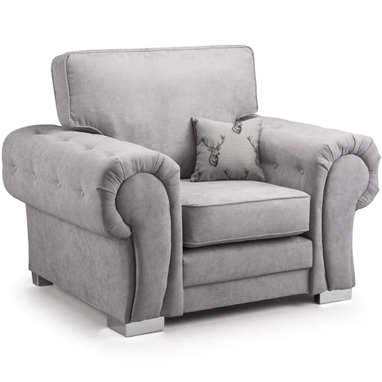 Read more about Verna fullback fabric armchair in grey