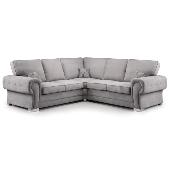 Product photograph of Verna Fullback Fabric Corner Sofa Large In Grey from Furniture in Fashion