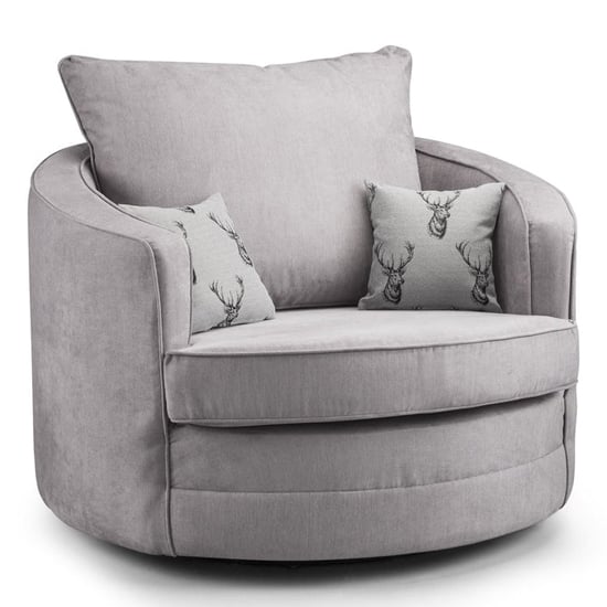 Read more about Verna fullback fabric swivel armchair in grey