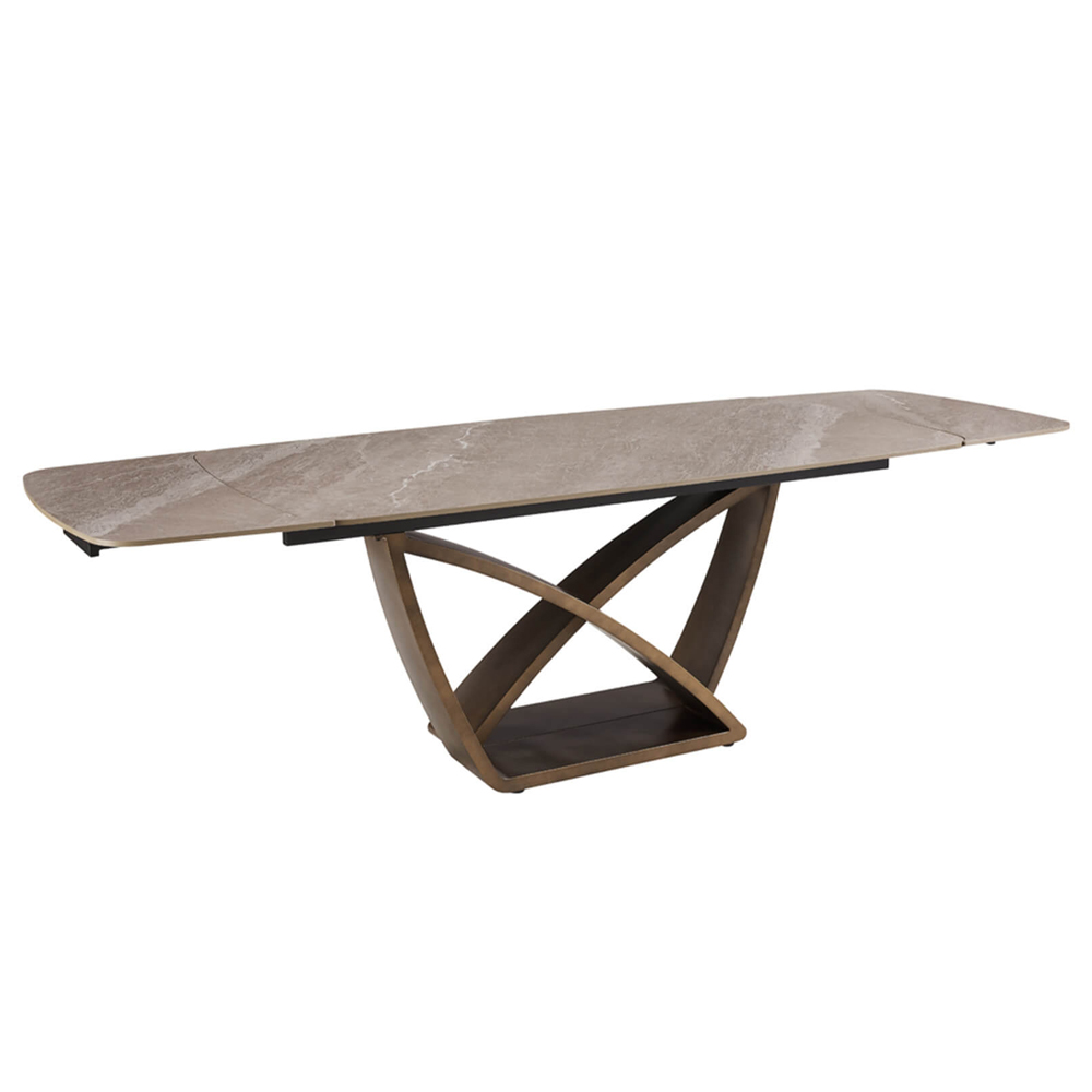 Read more about Vernal extending sintered stone top dining table in brown