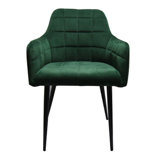 Vernal Green Velvet Dining Chairs With Black Legs In Pair Furniture